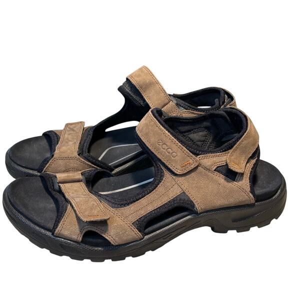 Ecco Other - Ecco Men's Yucatan Receptor Brown Hiking Trail Leather Outdoor Sandals Size 44
